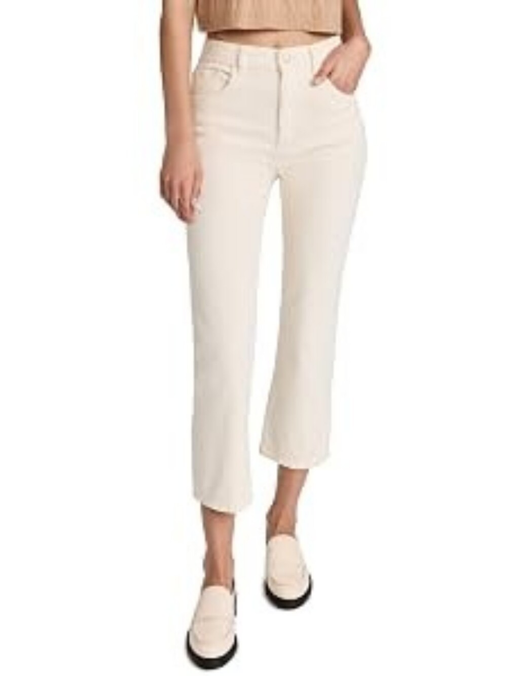 NWT DL1961 Patti Straight Vintage High Rise Corduroy Jeans Manilla White 27